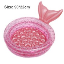 간이수영장 대형풀장 워터매트 미니 베란다 볼 풀장 rooxin Giant mermaid inflatable pool for kids water paddling pool baby, 90cm