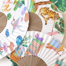 민화 합죽선 어르신유치원 미술프로그램 수업 공방 체험수업 실버센터 요양원 굿즈 SM, 무지