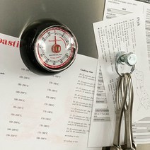 덜튼 레트로 주방 쿠킹 타이머 무건전지, Black