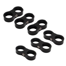 Unlorspy AN6 블랙 호스 분리기 클램프 6개 알루미늄 클램프 14mm 내부 직경 이중 연료 라인 장착 수도관 오일 라인 브레이크 및 호스용 571894