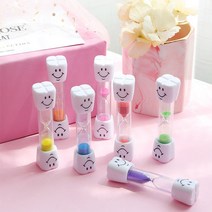 미소 덴탈 3분 아이 양치 시간 습관 모래시계 타이머, 2-모래시계-핑크