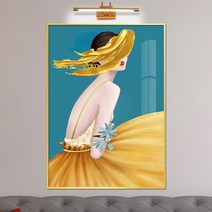 보고아트 북유럽 모던 감성 여인 여자 인물 추상화 그림 북유럽 인테리어 액자, [14] 노란원피스 여인_골드터치