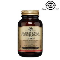 SOLGAR 솔가 빌베리 징코 아이브라이트 컴플렉스 플러스 루테인 60 베지 캡슐, 1병, 60정
