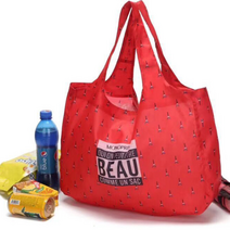 지큐 방수 대용량 장바구니 쇼핑백, 레드