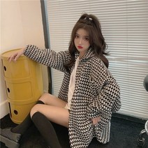 여성용 오버핏 셔츠 루즈핏 코트