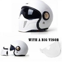 오토바이 풀페이스헬멧 빈티지 패션 형 턱 풀 페이스 헬멧 헬기 레트로 모토 크로스 레이싱 고 오프로드 제트 카스코, 엘, 1