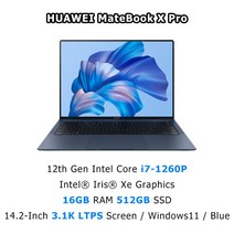 화웨이 메이트 북 X 프로 14.2 인치 코어 i7-1260P 16 기가 512G/1 아이리스 색상 3.1k 전체 화면 PC, 한개옵션5, 한개옵션4, 한개옵션3, 한개옵션2, 한개옵션1, 01 i7-1260P 16G 512G B