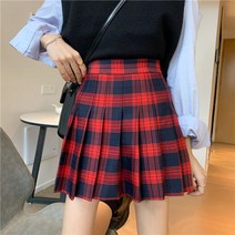 SURBORT 패셔너블한 에이지감축 하이웨이스트 A라인 체크 미니스커트