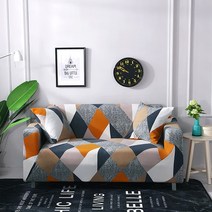 카페 소파 원목 인조가죽 쇼파 까페 의자2021 1/2/3/4 Seater 스트레치 격자 무늬 소파 슬리퍼 탄성, 06 01_03 3-Seater 190-230cm