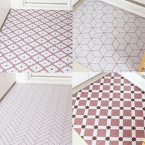 CLEAN UP 멜리사 패턴 코일 현관매트 베란다 발코니 현관용 업소용 바닥 아파트 입구 롤 DIY, 1개, 16.멜리사리프-핑크