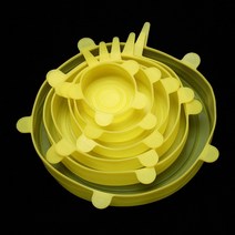 승마기 승마기계 승마의자 식품 실리콘 커버 캡 조리기구 그릇용 만능 뚜껑 재사용 가능한 스트레치 주, 01 6Pcs, 04 Round yellow_01 6Pcs