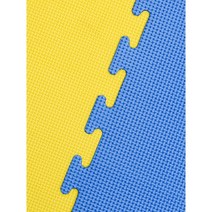태권도매트 체육관 퍼즐 스포츠 충격흡수 놀이방 바닥 매트, 1m X 1m X 3cm 두께, 크로스 패턴[노랑 파랑]
