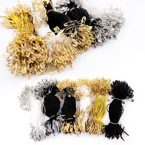 행택고리 100개 포장실 택줄 텍끈 택끈 실고리 택고리 상표 라벨 끈, 블랙끈+실버핀