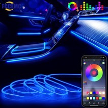 led전조등 차량경광등 led 자동차 인테리어 장식 주변 조명 백라이트 el 네온 다중, 5m 4인용