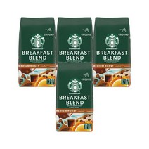 스타벅스 그라운드 커피 12 oz Starbucks Breakfast Blend Medium Roast, 4팩