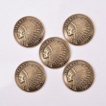 비즈공예 원석 벨트 가죽 공예 장식 스크류 백 10pc 37X37MM 황동 Apache 인도 머리 자유 Conchos, 한개옵션0