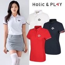 [럭스골프] 홀릭앤플레이 여성 컬러 소매 반팔 티셔츠 HA2WTS001