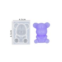 3D 스테레오 곰 실리콘 금형 DIY 동물 모양의 양초 수제 석고 비누 만들기 용품 초콜릿 케이크 부활절 토끼 계란, Bear-9