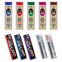 0.5mm 샤프심 세라믹/골드/자바나노, 02) 골드 샤프심, HB 0.5mm (12개입)