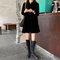 벨벳 드레스 루즈핏 빈티지 롱 벨벳 셔츠 케이크 원피스 치마 간절기 스타일링 필수템 롱드레스