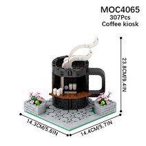레고 닌자고 시티 MOC4065 시티 시리즈 MOC 벽돌 커피 키오스크 스트리트뷰 모델 부품 빌딩 블록 교육, 01 MOC4065