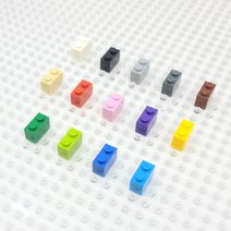 요고요 레고 호환 부품 커스텀 벌크 브릭 블럭 타일 플레이트 100G 소포장 패키지, [브릭 1 x 2] 노란색 100G