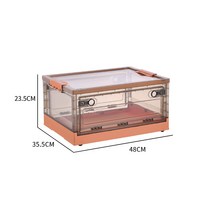 DFMEI 접이식 수납함 투명 정리함 바퀴 달린 수납함, 792-1오렌지(48*35.5*23.5), 48*35.5*23.5