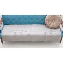 독특한 여우 그림 부드러운 쇼파 패드 소파방석, 선택사항_4인/여우자수 오렌지