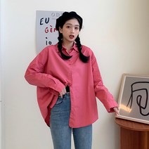 하늘색셔츠 컬러 소라색 셔츠 하늘색 레이어드 블라우스