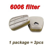 방독면 화재방독면 방독마스크 가스 마스크 필터 6001/6002/6003/6004/6005/6006 다목적 보호 활성탄, 06 2pcs 6006  filter, 한개옵션1