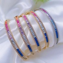 3PCS 우아한 클래식 크리스탈 지 르 콘 커 프 스 팔찌 여성을위한 골드 컬러 Femal 오픈 Bangles 웨딩 쥬