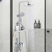 해바라기샤워기 스테인리스 샤워수전 수도꼭지 욕조, 3단 조절 원형 자동청소 모델