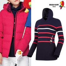 [마코 SALE] (여성)가로 스트라이프 후드 티셔츠_MJW4TH31