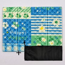 꽃무늬블루 4단 등산방석, B체크 4단방석+부직포주머니(화이트)