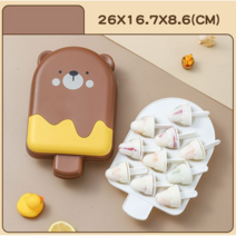 곰돌이 캐릭터즈 실리콘 수제 아이스크림 트리형 스틱몰드 10구 샤베트 3D 위스키 얼음큐브 파티 음료바 트레이 얼음틀 아이스크림메이커 여름가정용 아이스바 만들기 홈메이드, 2번-브라운 곰돌이 10구 트리형 스틱몰드