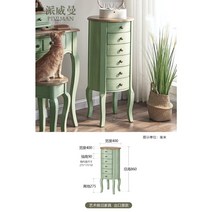 수입화장대 원목 빈티지 스타일 화장대 복고풍 레트로 수입가구 쉐비스타일, 원형 서랍장(앤틱 블루)