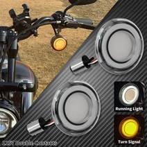 오토바이 전환 총알 스타일 LED 표시기 할리데이비슨 Softail Dyna 브레이크 아웃 스포츠스터 투어링 Electra Road Glide CVO를위한 전면 회전 신호등1240, Turn Signal Light A