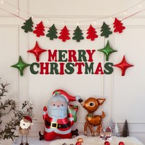 파티프렌즈 크리스마스 풍선 세트 가랜드 홈파티 (앵두전구 포함), 기본세트A+루돌프+산타