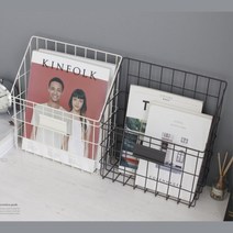 잡지 꽂이 철제 진열대 책 신문 거치대 책선반 매거진랙 벽꾸미기 문서정리, 브라운
