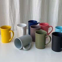 스테이828 무광 큰 대용량 빅 사무실 머그컵 롱 머그잔 9color, 브라운