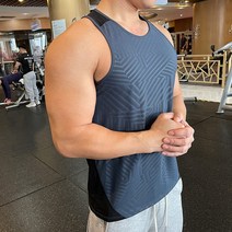 등산조끼 남성 남자 러닝 조끼 여름 체육관 운동 민소매 셔츠 아이스 실크 퀵 드라이 피트니스 보디 빌딩 탱크 탑 신축성 훈련, [01] M, [01] G22 gray vest