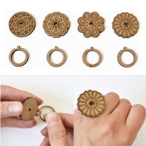 [홈앤스쿨] 나무반지 전통문양 (1P) 만들기 DIY 꾸미기 장신구