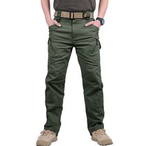 야외 정원 접이식 편의점 남성용 전술 카고 바지 야외 방수 SWAT 전투 군사 위장 바지 캐주얼 멀티 포켓, 02 IX9 Green_05 XXL