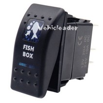 해양 스위치 자동차 스위치 보트 트럭 조명 듀얼 조명 LED 방수 ABS 플라스틱 쉘 12V 24V 5 핀 1 개, FISH BOX