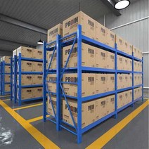 하중 300KG 중량랙 적치 보관 선반 물류 창고 랙, 3중 흰색 메인 프레임