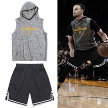 스테판커리 나시후드 반바지 유니폼 상하의세트 NBA슈팅져지 농구복 헬스복 짐웨어