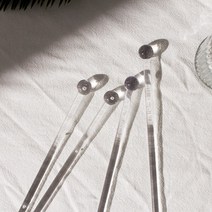 둔떼 투명 머들러 2size 롱 티스푼 홈카페, L