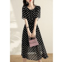 돌맘원피스 하객룩원피스 봄 여름 도트 롱원피스 A16