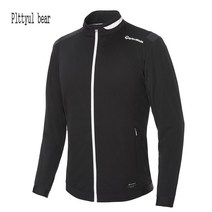 Plttyul bear 골프웨어 남성 긴팔 가을 겨울 캐주얼 트레이닝 자켓 바람막이 자켓, 블랙