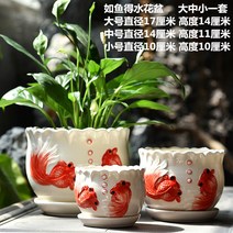 다유기 책상 아악무 소형 선인장 도자기 다육 만손초 작은 트리옵스 독특한 다육이 화분, 물 만난 고기 화분 세 점, 크다